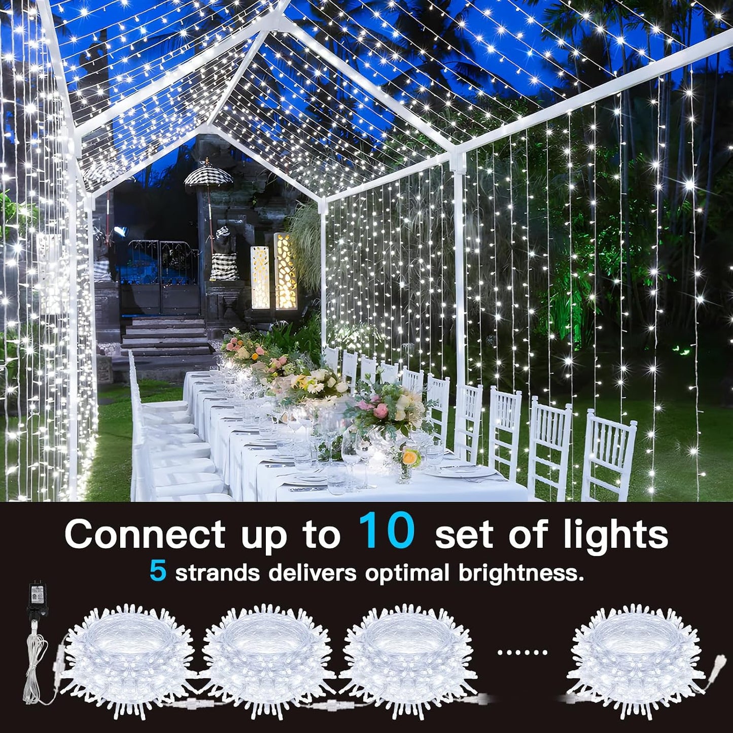 33ft 100 LED Multicolor Fairy Lights with Remote