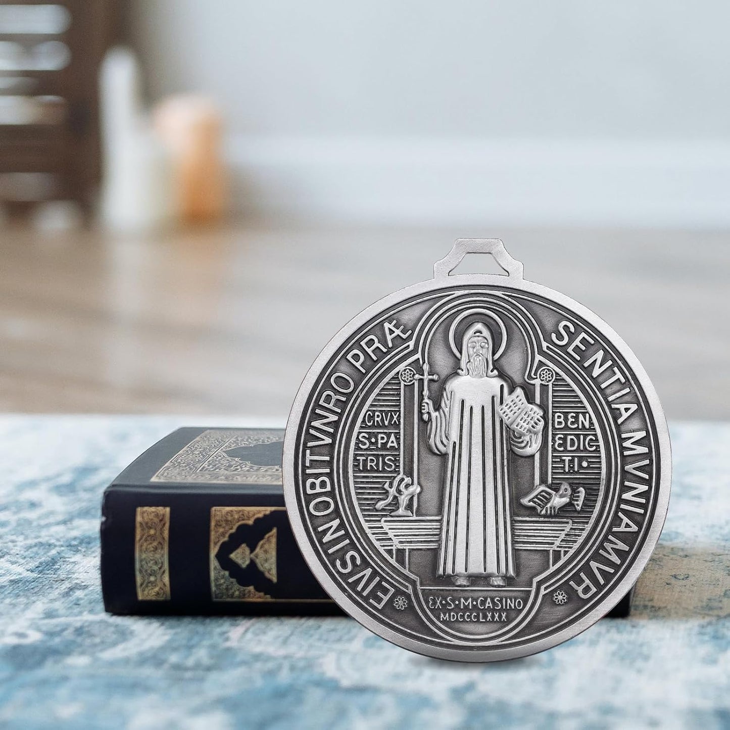 Extra Large Metal Saint Benedict Medal Catholic Medalla De San Benito
