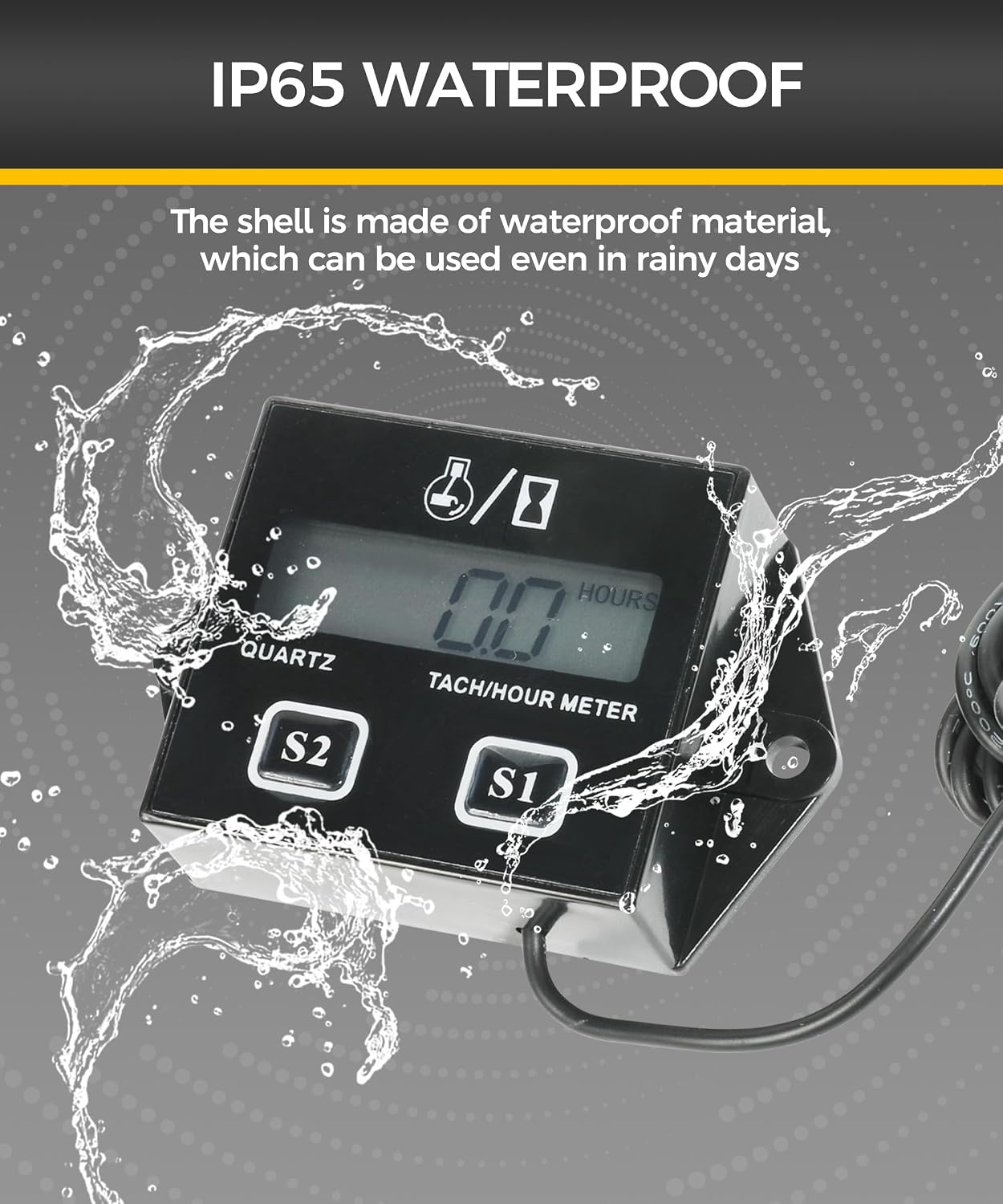 Digital Hour Meter & Tachometer Maintenance Reminder for Motorcycles, Gasoline-powered Lawnmowers, Tractors, Generators