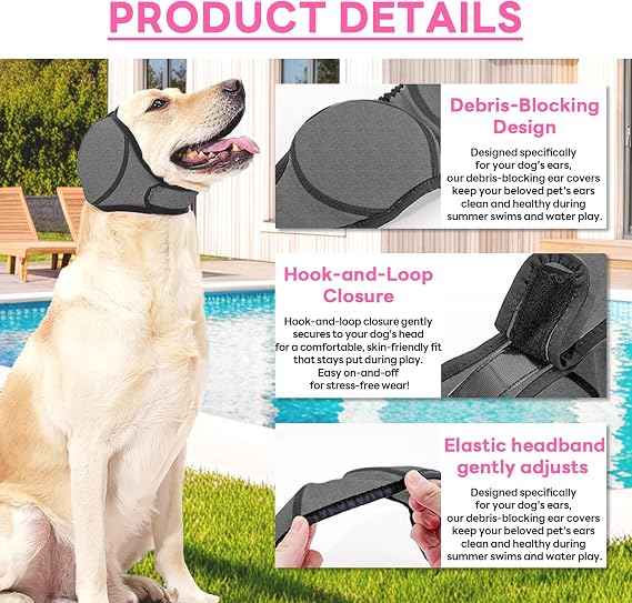 Dog Ear Muffs Noise Protection, Calming,Stress-Reducing, Comfortable  for Firework, Grooming, Thunderstorms, Swimming, Bathing,