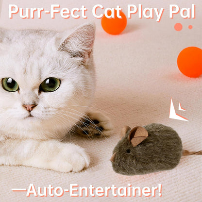 3 Pack Furry Cat Mouse Toy with Rattle Sound,Interactive Cat Toy 5.5” Realistic Size