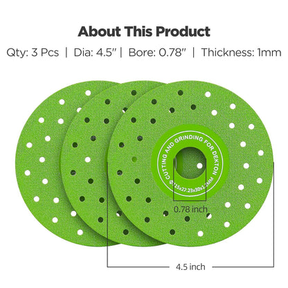 3PCS 4.5" Ultra Thin Diamond Grinding Discs
