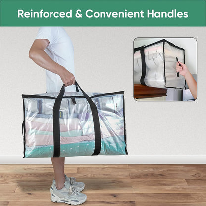 Oversized Moving Bags with Reinforced Handles, Heavy-Duty Storage Tote