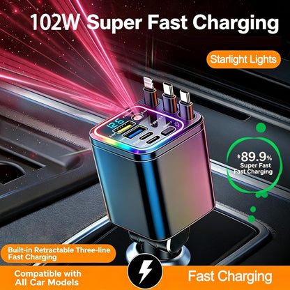 102W Star Lights Fast Charging Car Charger | Car Charger USB C