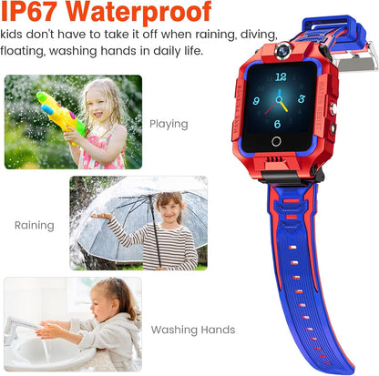 4G Kids Waterproof Smartwatch w GPS Tracker, Phone Watch & Video Chat for Age 3-14 Years