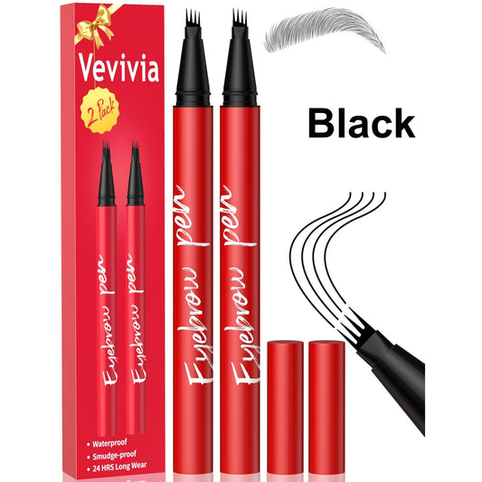 Vevivia Beauty Eyebrow Pen, Precise 4-Tip Brow Pencil for Natural-Looking Fuller Brows