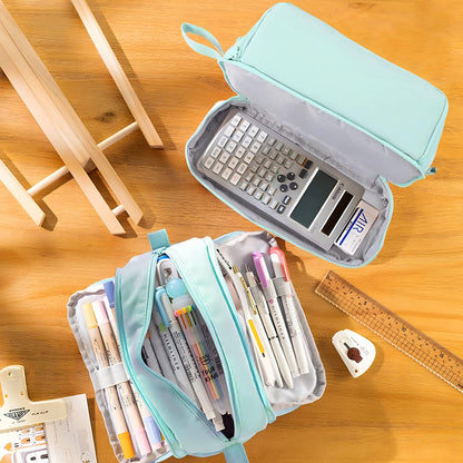 Portable Large Capacity Pencil Pouch Bag with Zipper