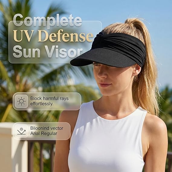Women's UPF 50+ UV Protection Sun Visor Hat
