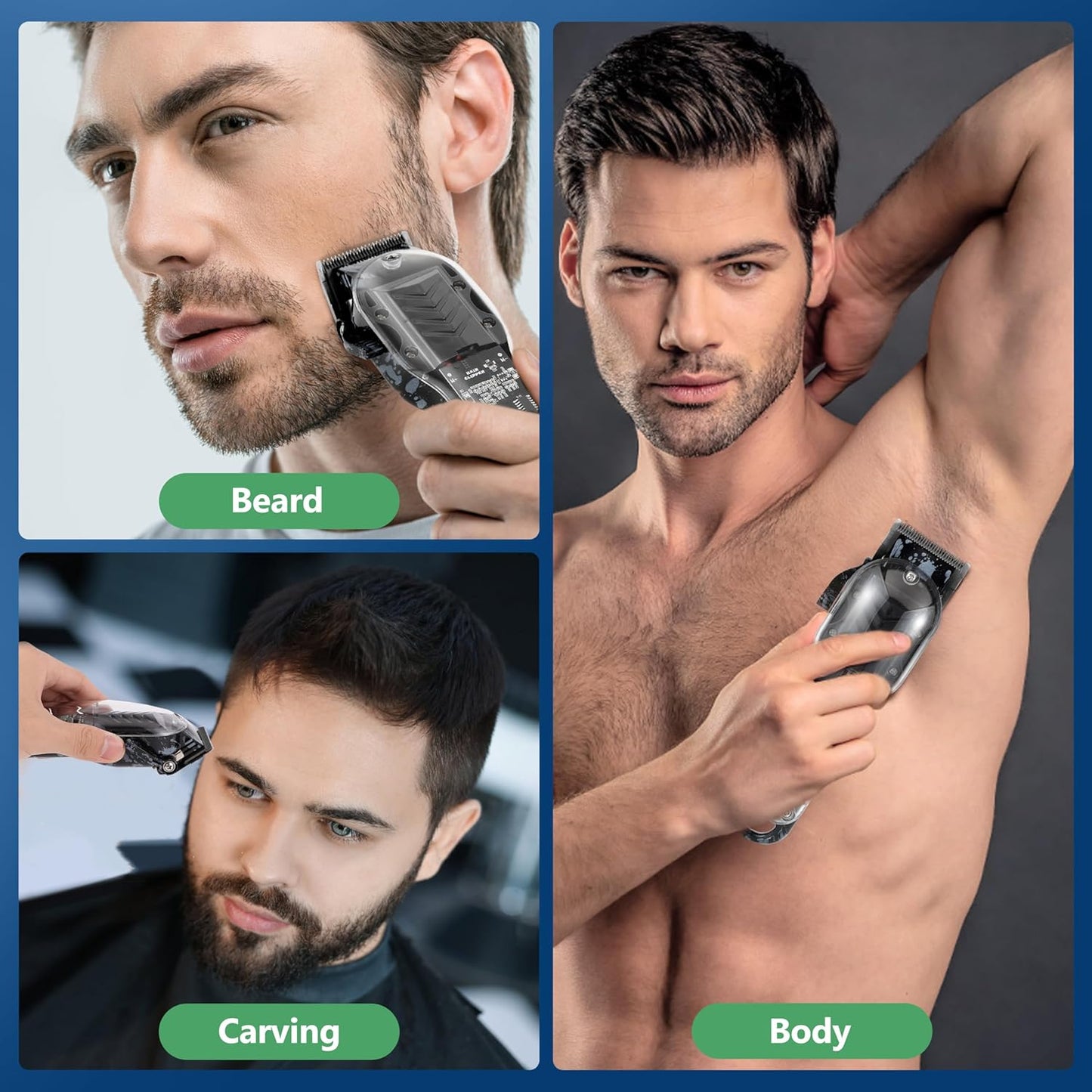 Professional Hair Clippers Kit for Hair Cutting & Grooming