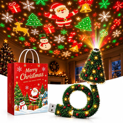 Plug and Play Hd USB Christmas Tree Projector with 6 Festive Scenes