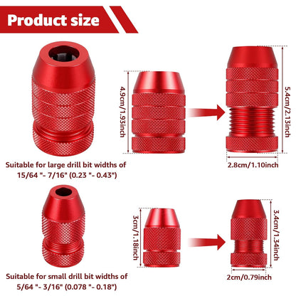 2Pcs Aluminum Alloy Adjustable Drill Bit Stop Collar Set