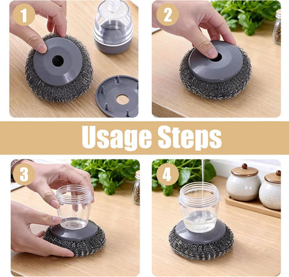 Comfort Grip Dish Scrubber with Soap Dispenser Set