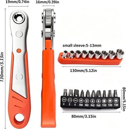 20-Piece Ratchet Screwdriver Set with 36 Teeth for Tight Spaces ,Chrome Vanadium Steel Bits for Electronics Repair