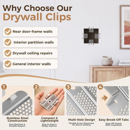 10 Pack Drywall Repair Clips, Drywall Clips Repair for 1/2" & 5/8" Panels