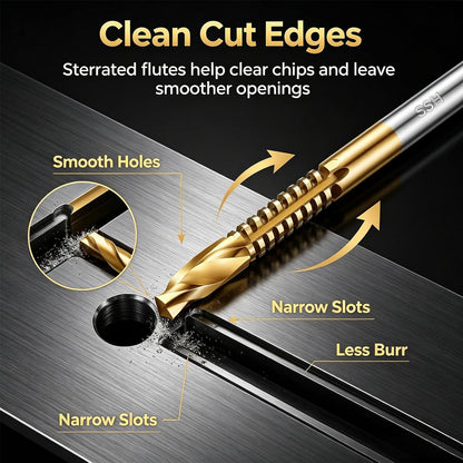 Titanium-Plated High-Speed Steel 6 Counts Metalworking Set