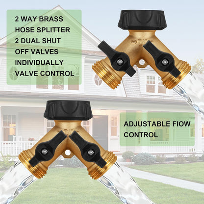 Y Splitter 2 Valves with 2 Extra Rubber Washers