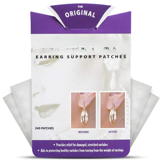 Ear Lobe Support Patch for Pierced Ears - Eliminates The Look of Torn or Stretched Piercings