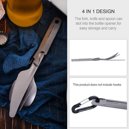 Pure Titanium 4 Sets Outdoor Camping Tableware Tool