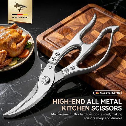 Heavy Duty Poultry Shears Kitchen Scissors for Chicken, Meat Cutting, Turkey, Fish, Vegetables