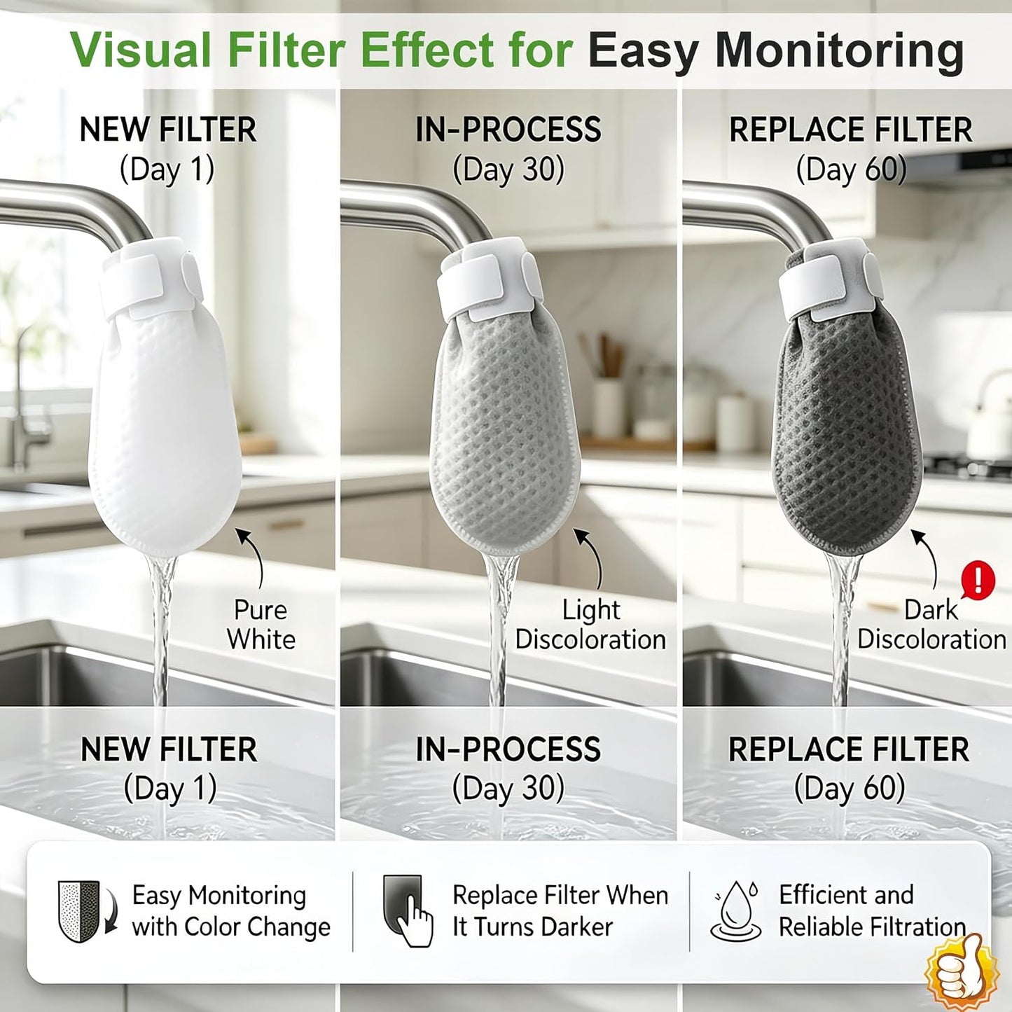 100 PCS High Density Faucet Filter Bag