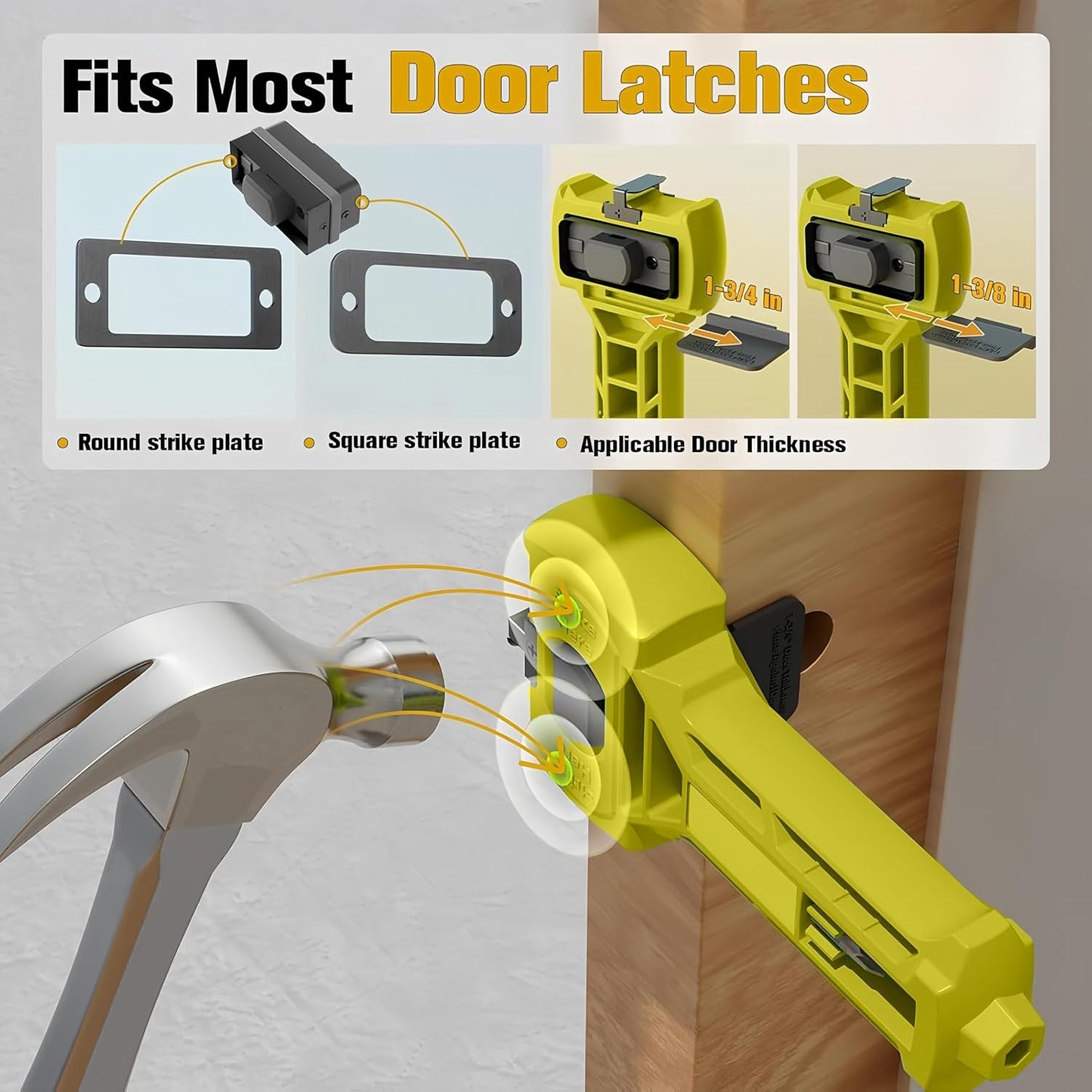 Door Latch Mortise Tool, Professional Precision Scoring and Chiseling Kit for Square and Round Latch Installation