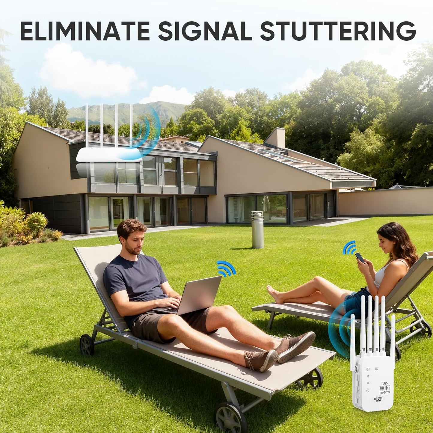 2026 Upgraded (6 Directional Antennas) New Generation Internet Extender Wifi Booster Signal Range Amplifier