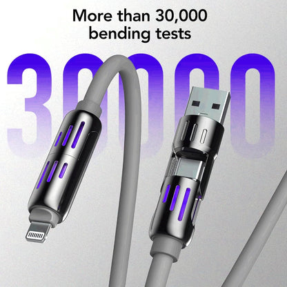 240W 4 in 1 Charging Cable 3.3 FT Chubby with Light