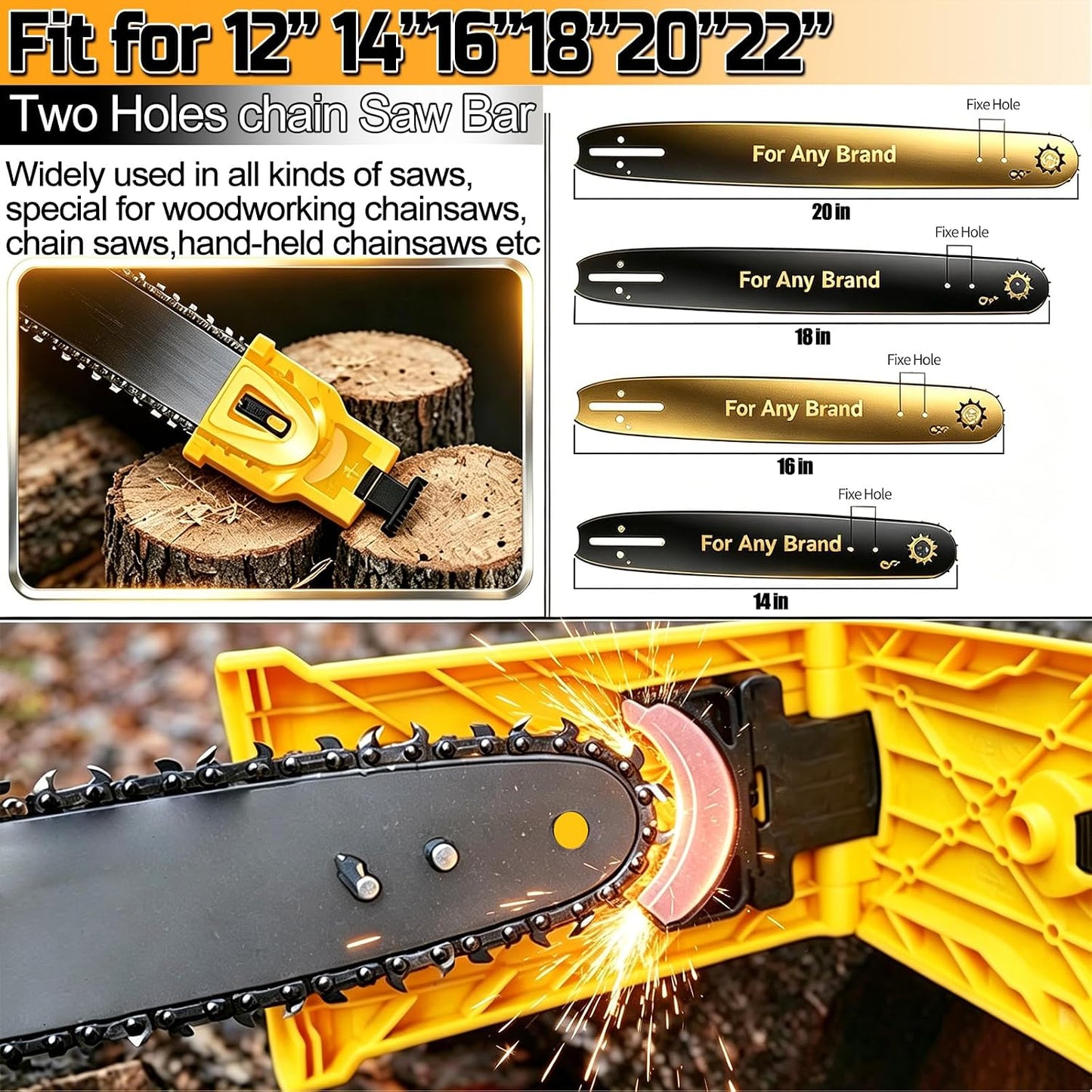 Chainsaw Sharpener Universal for 12''-22'' Chain Saw Sharpener Tool