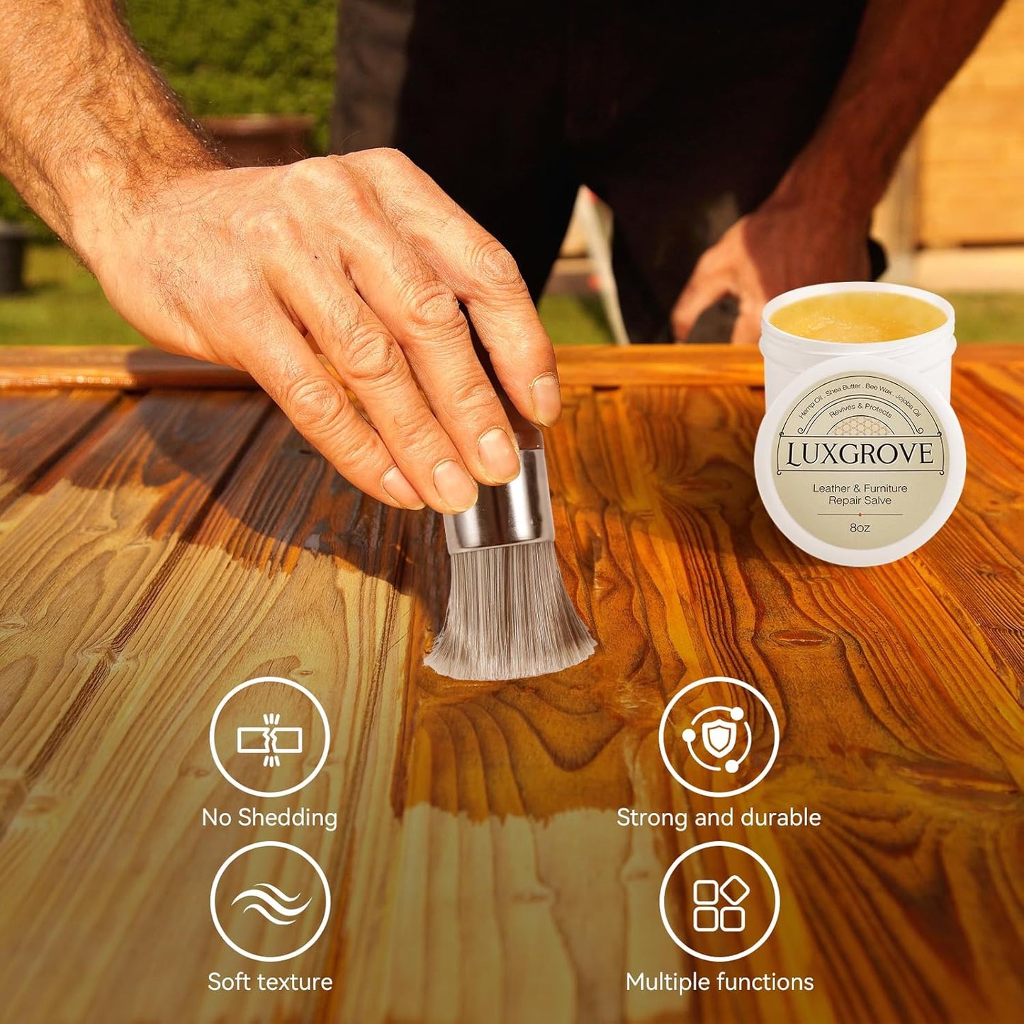 Leather & Furniture Repair Salve & Brush Set - Leather Cleaner and Conditioner for Furniture