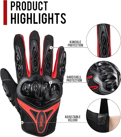 Motorcycle Gloves Full Finger Support Touch Screen Durable for Road Racing Bike