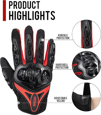 Motorcycle Gloves Full Finger Support Touch Screen Durable for Road Racing Bike