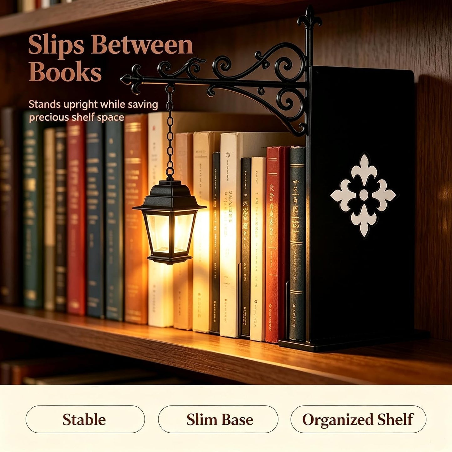 Library Lantern Decorative Bookshelf Lighting Literary Accent Light