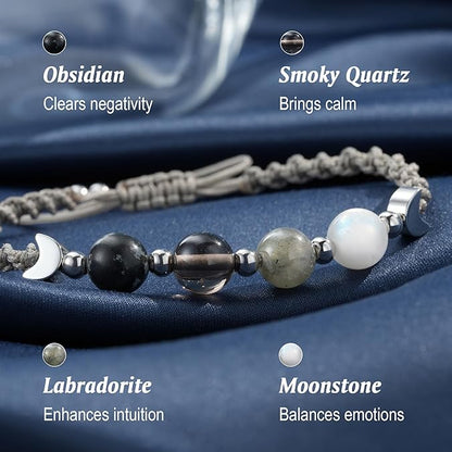 Moon Phase Crystal Healing Bracelet for Women