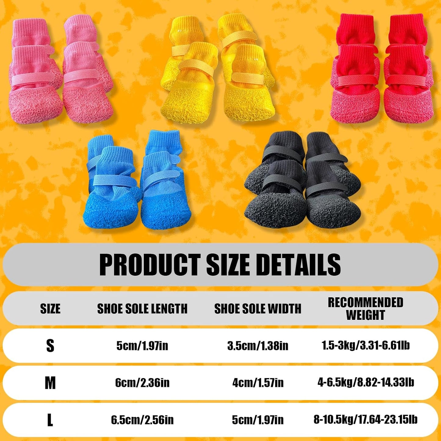 4 Pack Anti Slip Waterproof Adjustable Dog Socks Boots