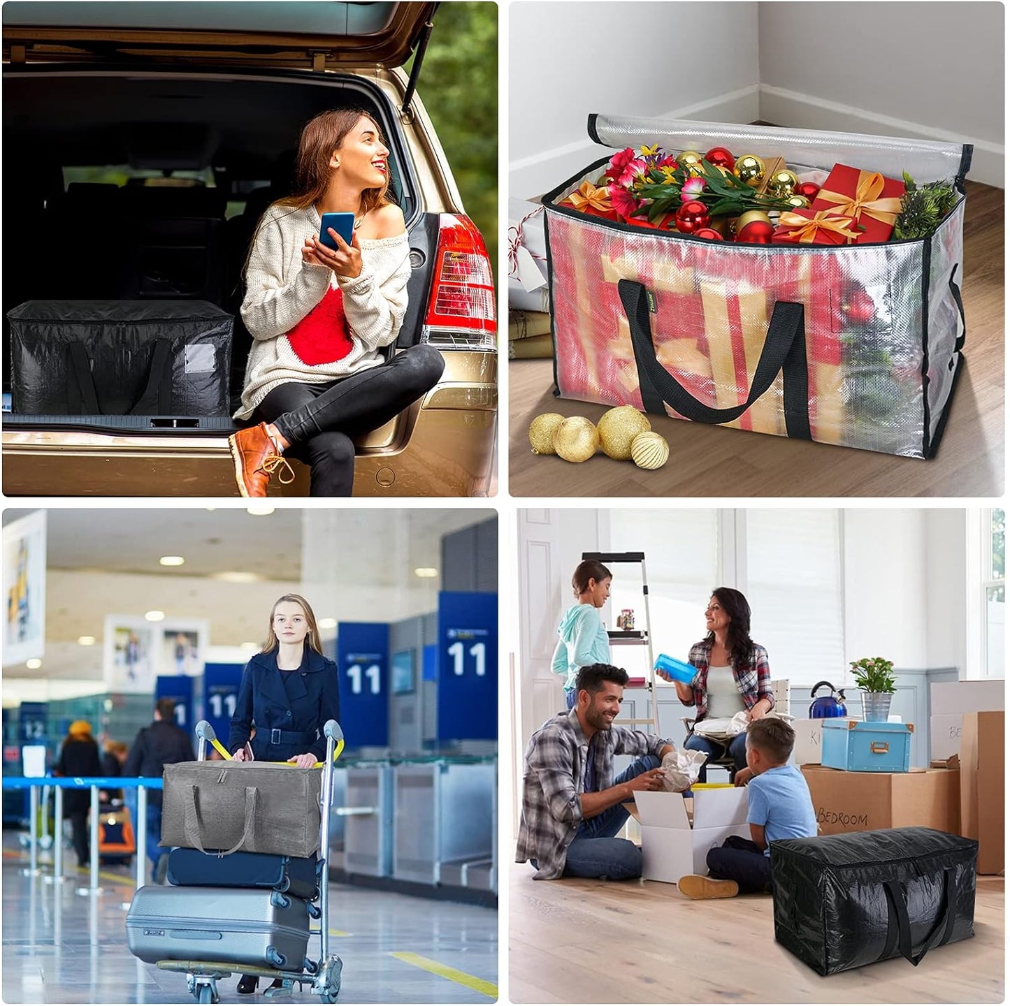 Oversized Moving Bags with Reinforced Handles, Heavy-Duty Storage Tote