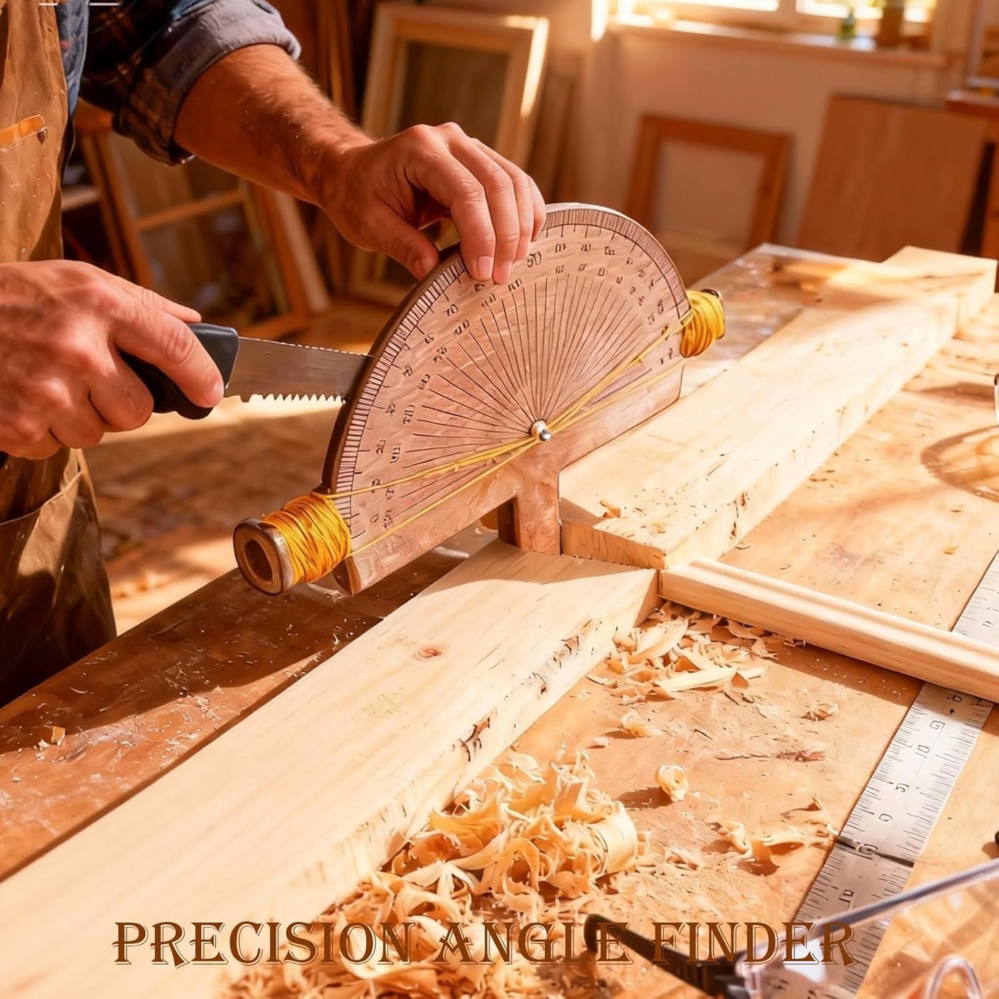 Precision Angle Finder – Handcrafted Birch Wood Degree Tool