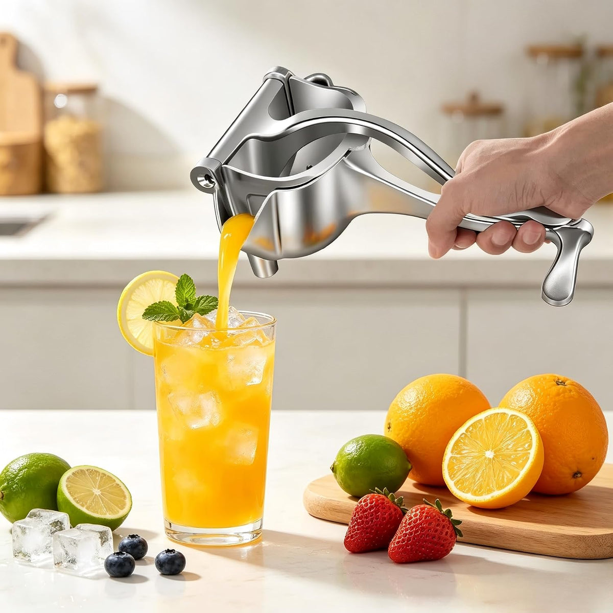Aluminum Alloy Fresh Fruit Juice Extractor, Juice Squeezer Handheld,Ergonomic Grip