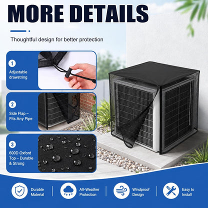 Breathable Mesh AC Cover with Waterproof Top for Outside Units