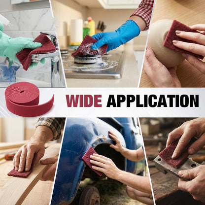 2Pack Fine General Purpose Non Scratch Scuff Pads Roll for Scouring Surface Kitchen Preparation Scuffing Cleaning