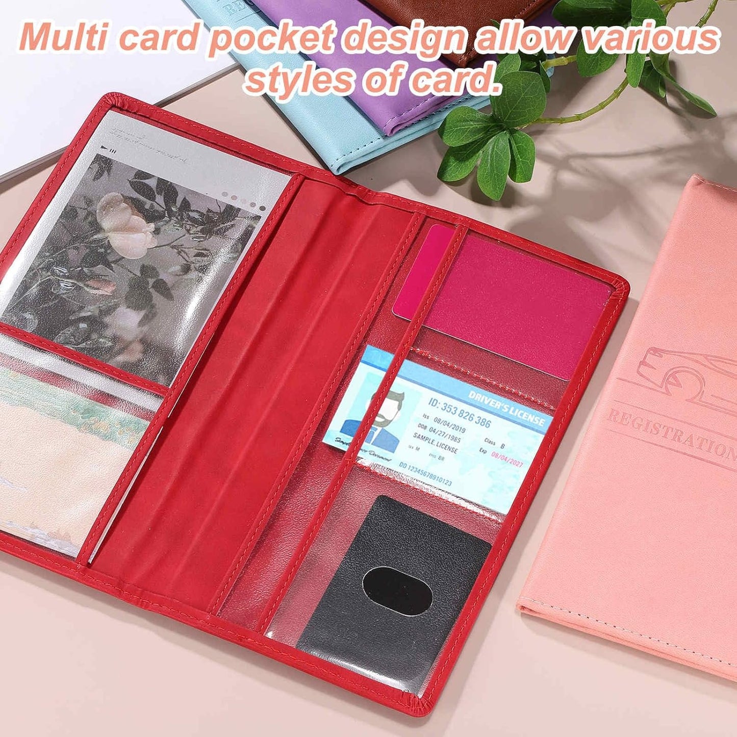 Leather Car Registration and Insurance Holder Glove Box Organizer