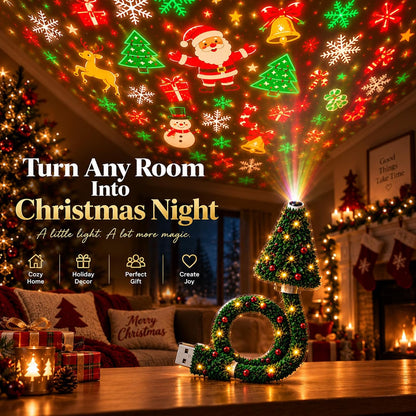 Plug and Play Hd USB Christmas Tree Projector with 6 Festive Scenes