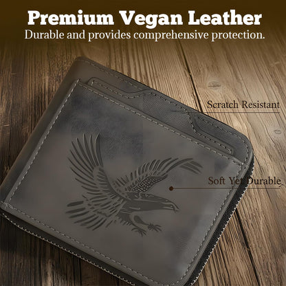 Men's Vintage Eagle Embossed Leather Wallet