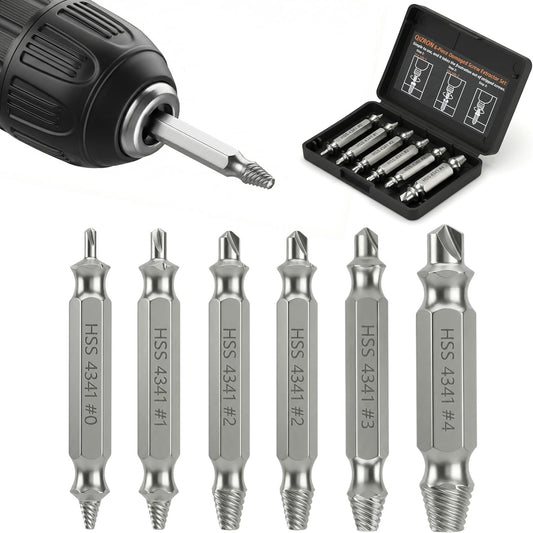 Damaged Screw Extractor Set - Remover for Stripped Head Screws Nuts & Bolts