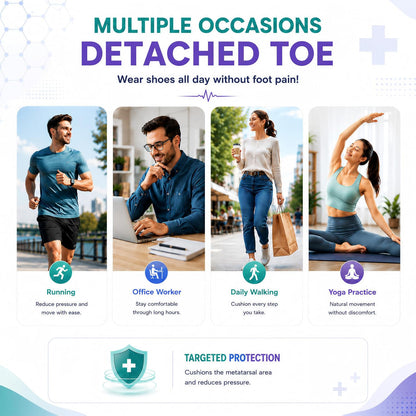 2 Pairs Unisex Metatarsal Pads Breathable Fabric & Gel with Thickened Design for Shock Absorption & Friction Reduction