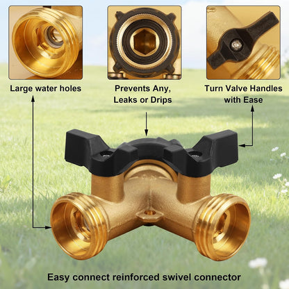 Y Splitter 2 Valves with 2 Extra Rubber Washers