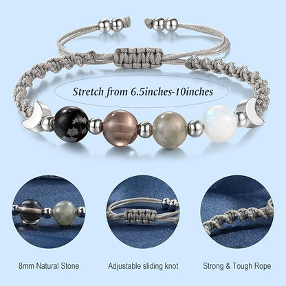 Moon Phase Crystal Healing Bracelet for Women