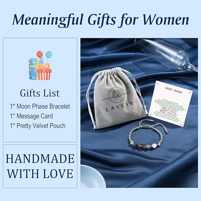 Moon Phase Crystal Healing Bracelet for Women