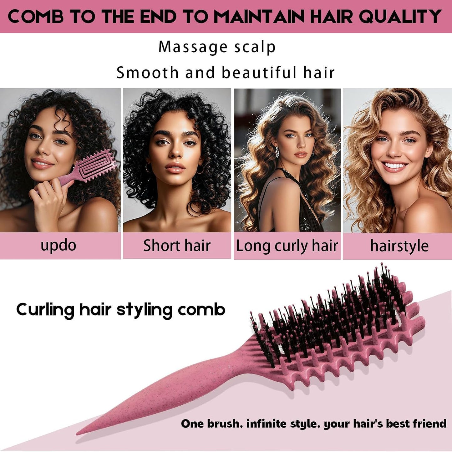 Curly Hair Brush Candybrush Curl Defining Brush for Detangling Shaping and Defining Curls