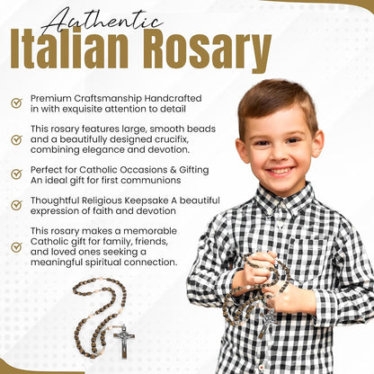 Classic Wooden Rosary Beads ,Handmade Catholic Rosary for Men and Women