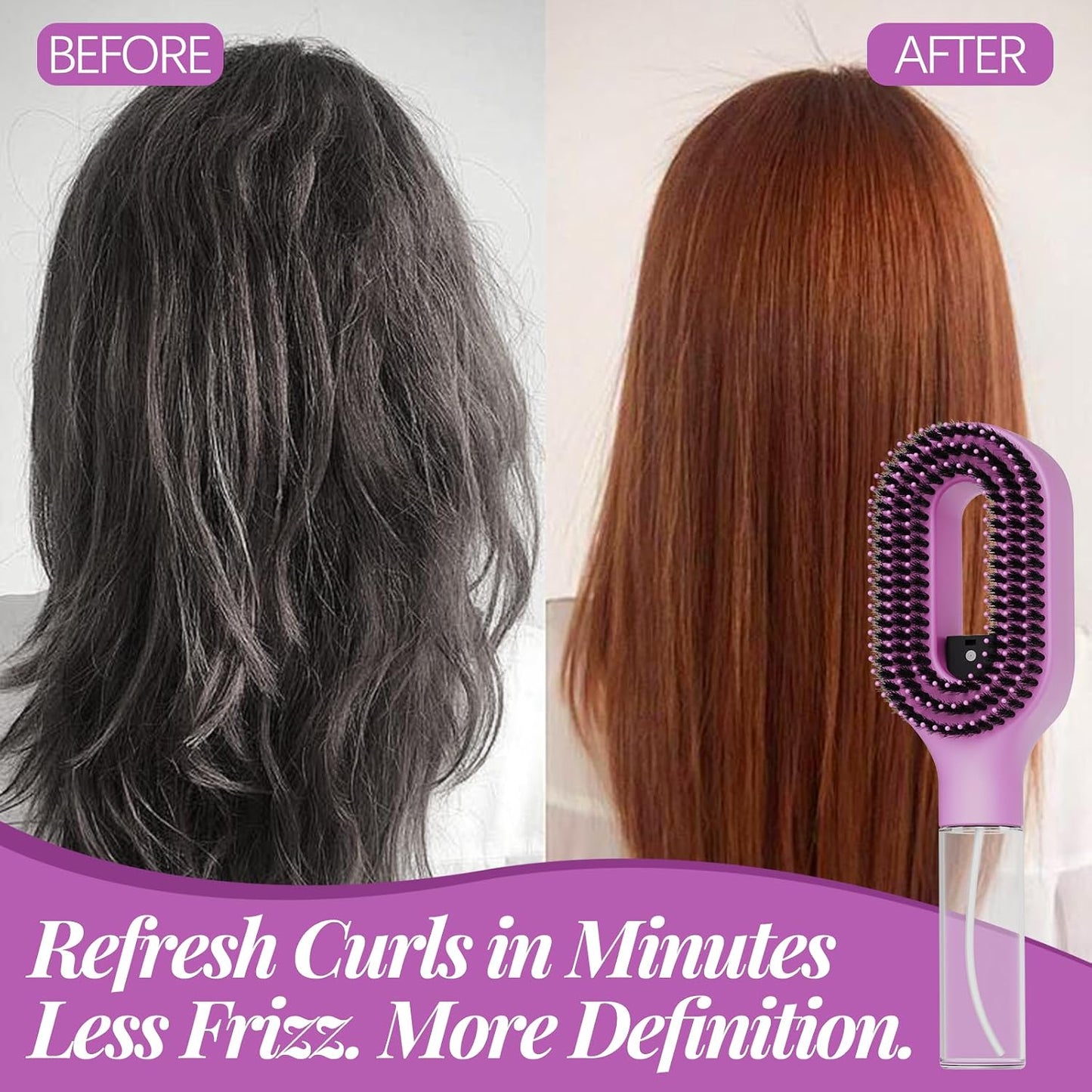 Curl Refresh Detangling Brush with Fine Mist Spray